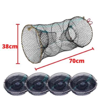 Imagem de Kit 4 Armadilha Covo Retratil Tipo Mola Traíra Piau Camarão Vários Tam