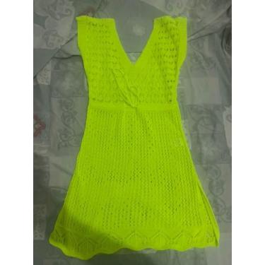 Imagem de Saída Praia Vestido Decote Trabalhada Moda Blogueira - Balbino, Neon
