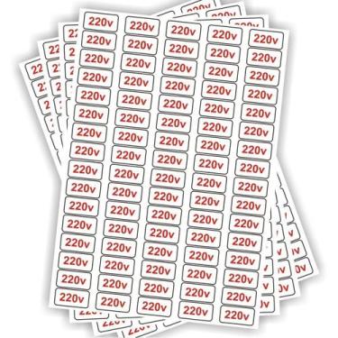 Imagem de Etiquetas Adesivo De Voltagem para Tomadas - 220v - Micro Oficina