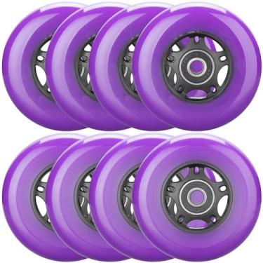 Imagem de WHEELCOME Rodas de skate em linha para ambientes externos e internos, rodas de skate 85a Rodas de hóquei com rolamentos ABEC-9 para reparo de bagagem de scooter, 64 mm, 70 mm, 72 mm, 76 mm, 80 mm de