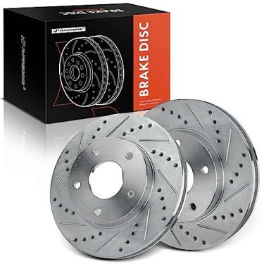 Imagem de A-Premium Rotores de freio a disco dianteiro perfurado e ranhurado de 10,76 polegadas (273,3 mm) compatíveis com modelos selecionados Chevy, GMC, Isuzu e Oldsmobile - Blazer 98-05, S10/Sonoma 98-04,