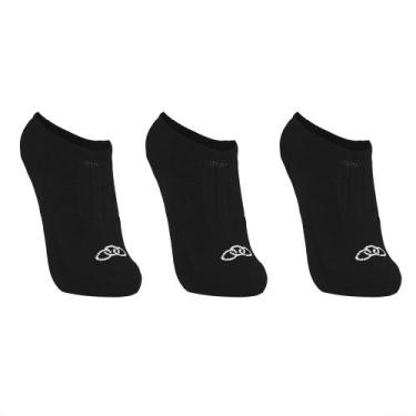 Imagem de Meia Olympikus Cano Invisível pacote c/ 3 pares Masculino, Preto, 39-4