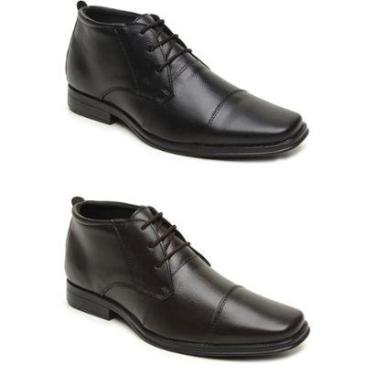 Imagem de Kit 2 Pares Sapato Social Sandalo Cano Alto Plaza Preto/cafe-Masculino