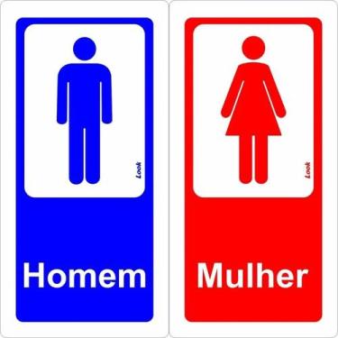 Imagem de Placa de Sinalização Banheiro - Sanitário Plus Masculino e Feminino  I