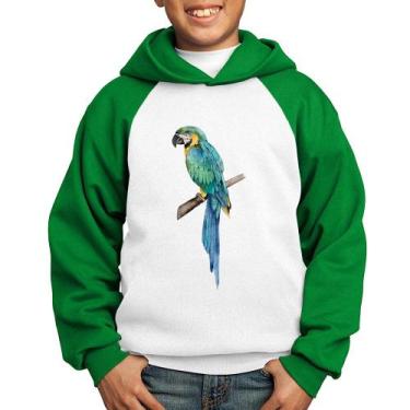 Imagem de Moletom Infantil Arara Azul - Foca na Moda, Branco, Verde, 2