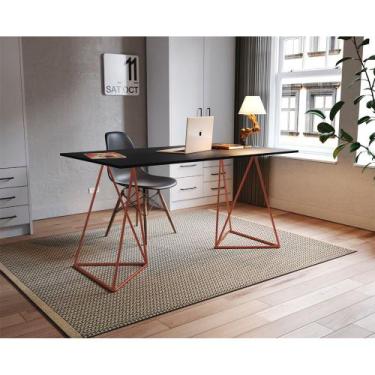 Imagem de Escrivinha Mesa Bela Vista Cobre e Tampo Preto - ASTURIAS, PRETO