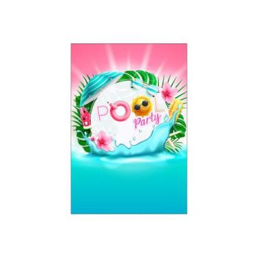 Imagem de Painel De Festa Vertical 1,50 x 2,20 - Pool Party Piscina Rosa Verão 0