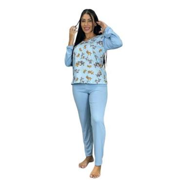 Imagem de Pijama Blusa Manga Comprida Personagem e Calça Lisa Confortável Frio I