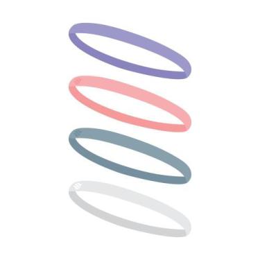 Imagem de Faixa de Cabelo com Silicone 4 unid Roxa e Rosa - SPORTBR