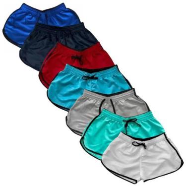 Imagem de Kit 7 Short Feminino Academia Shortinho Tactel Moda Praia Multicores -