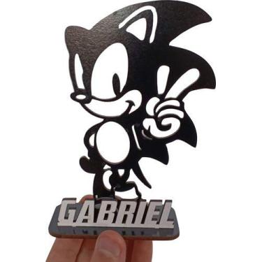 Imagem de 10 Centros De Mesa Sonic Shadow Sonic Negro 14cm - Ecolaser