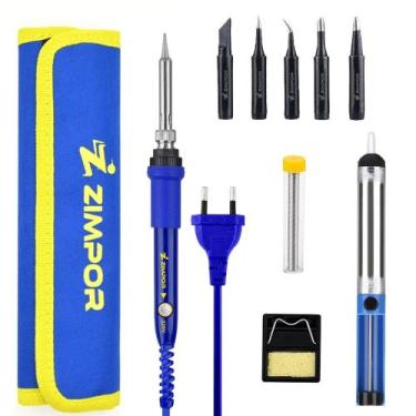 Imagem de Kit Ferro De Solda Com Regulagem De Temperatura Capa Zimpor 220v 110V,