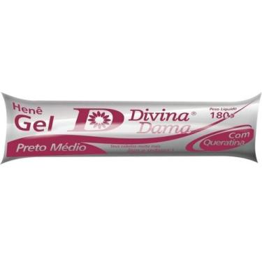 Imagem de Hene de Cabelo Gel Preto Médio Divina Dama 180g Bisnaga Kit c/3 Unidad