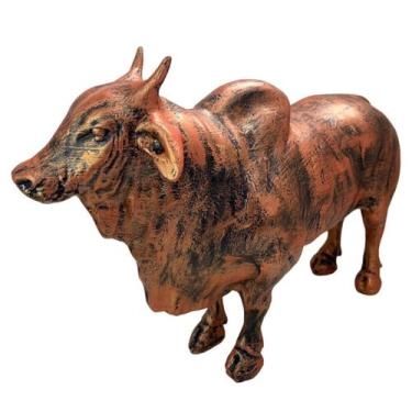 Imagem de Estátua de Boi em Resina Realista 27cm - LZ Decorações, Bronze