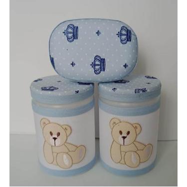 Imagem de Kit Decorativo de Pote Infantil, com 2 potes e 1 saboneteira - Laços E