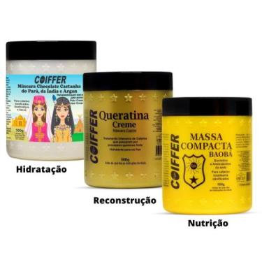 Imagem de Kit Cronograma Capilar Coiffer Hidratação Nutrição Reconstrução 3 Unid