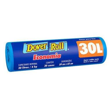 Imagem de Saco de Lixo Dover Roll 30L Azul Embalagem 30 Un