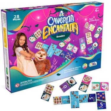 Imagem de Dominó A Caverna Encantada Novela SBT Jogo De Mesa Infantil - Pais e f