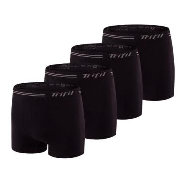 Imagem de Kit 4 Cuecas Box Masculina Sem Costura De Microfibra Trifil Lisa Básic
