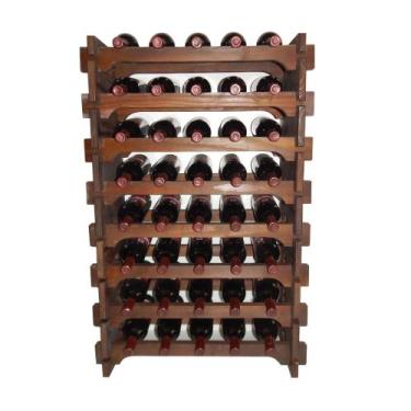 Imagem de Adega Vinho Madeira 40 Garrafas Cor Imbuia C05 Cevey Adegas e Artesana