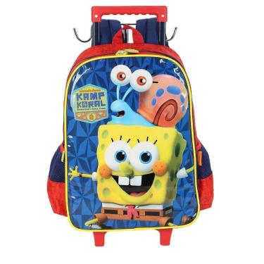Imagem de Mochila de Rodinha Com Alça Luxcel Bob Esponja Vermelho-Masculino