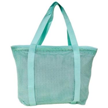 Imagem de Bolsa De Praia Verde Tote Bag Tela Mesh Emborrachada Piscina - Lis