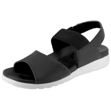 Imagem de Sandalia Feminina Rasteira Plataforma Conforto Usaflex