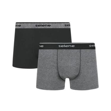 Imagem de Cueca selene boxer kit com 2 microfibra sem costura 11450, M, PRETO CI