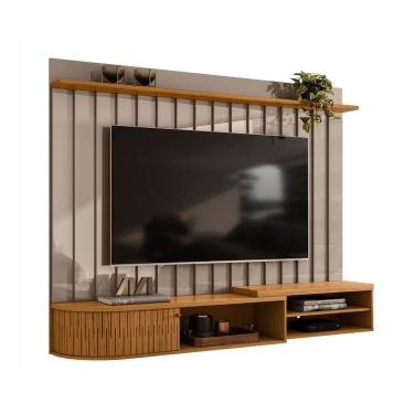 Imagem de Painel Home Suspenso TV Até 75 Polegadas 1 Porta De Correr 1 Prateleira Ímola