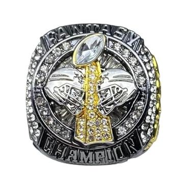 Imagem de Legacy Rings Anel Troféu Campeonato de Futebol de Fantasia 2024 | Bronze e Dourado | Prêmio de Campeão FFL Tamanho 11 (Pedras Transparentes)