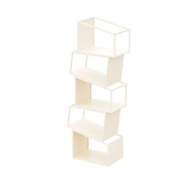 Imagem de LICONG-2019 Suporte de livros criativo rack de armazenamento de chão sala de estar canto simples para casa estante de canto quarto rack de armazenamento de ferro prateleira de livros de chão (branco,