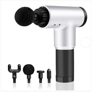 Imagem de Massageador Elétrico Portátil Aparelho Muscular Pistola Corporal Sem Fio 4 Cabeças Bivolt