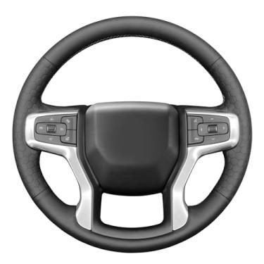 Imagem de MEWANT Capa de volante costurada à mão para Chevrolet Blazer/Silverado (1500)/ Silverado (2500/3500)/Suburban/Tahoe