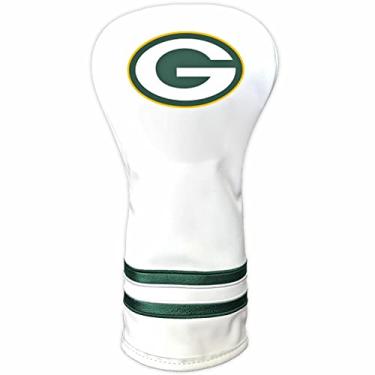 Imagem de Team Golf NFL Green Bay Packers Branco Vintage Driver Head Cover Branco Vintage Driver Golf Club Capa, Design Ajustado, Design Retro e Excelente Qualidade