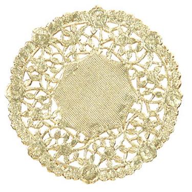 Imagem de Hygloss Products Doilies de folha dourada de 20 cm – Doilies redondos feitos nos EUA, pacote com 72