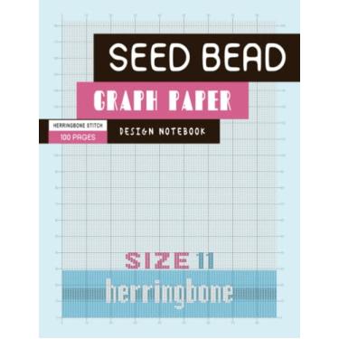 Imagem de Size 11 seed bead graph paper, herringbone stitch, 100 pages: Beadwork designing notebook, to create your own beading project