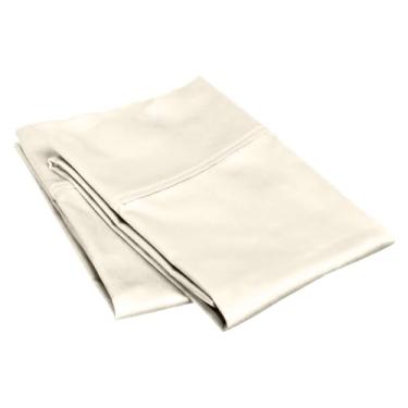 Imagem de Padrão/Queen (53 cm x 81 cm) Conjunto de 2 capas de algodão pima peruano, 600 fios, serve para travesseiros de tamanho padrão e queen (liso, marfim)