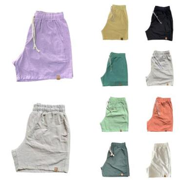 Imagem de Kit 10 Shorts Mauricinho Fio Tinto Linho 3 Bolsos - C&C, Kit 4, G
