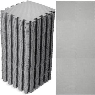 Imagem de Nuanchu Tapete De Brincar De Quebra-Cabeça Infantil De 90 Ladrilhos Tapete De Espuma Em Massa Com Bordas Tapete De Piso Intertravado De Espuma Eva Para Sala De Jogos, Berçário, Jardim De Infância, Beb