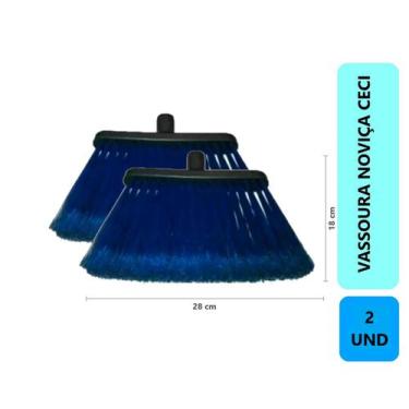Imagem de 2 Unidades Vassoura Multiuso Ceci Nylon Plumada Reforçada Limpeza Inte