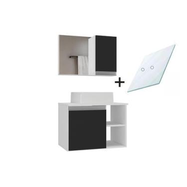 Imagem de Armario gabinete banheiro virtus 60cm tampo de vidro - MOVEIS JOIA, Br