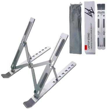 Imagem de Base suporte todo em alumínio dobravel portatil para notebook p2 bs07