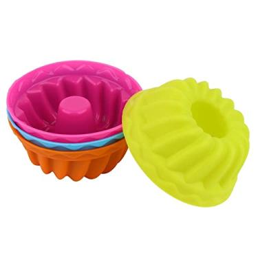 Imagem de 12pcs Mini Molde de Bolos de Assadeira de Silicone de Abóbora de Abóbora, Resistência Ao Muffin Antiaderente, Rosa Vermelha, Amarela, Laranja, Azul, Calor e Resistência a Frio,
