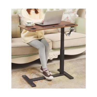 Imagem de LICONG-2020 Mesa de cabeceira para computador móvel, mesa de cabeceira móvel na cama, mesa de computador, mesa de quarto, mesa de elevação para casa, caderno, mesa dobrável, mesa de computador móvel