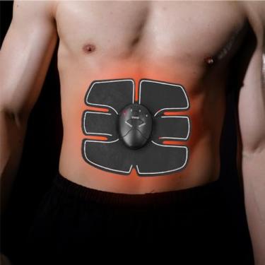 Imagem de Estimulador Muscular Abdominal Elétrico, Aparelho de Tonificação EMS, Preto