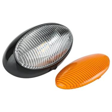 Imagem de Lumitronics RV 12V LED Oval Porch Utility Light - Limpar e âmbar Lentes - para Autocaravanas, campistas, reboques, 5 de Rodas (Black)