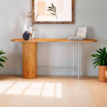 Imagem de Aparador Ipê em Madeira Maciça Mel Metal Champagne - LINHA ALTA