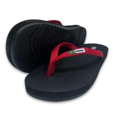 Imagem de Chinelo Opanka 100 Sandália Dedo Tratorada Casual Conforto, Preto, Ver