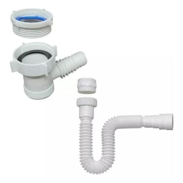 Imagem de Adaptador Para Máquina Lavar Louça Saída + Sifão Sanfonado - ASTRA