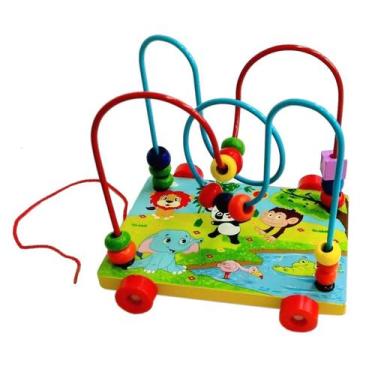 Imagem de Brinquedo Montanha Russa Animais Carrinho Pedagógico Madeira - QIYI WO